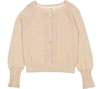 Tillie, Strik cardigan - Gold Glitter